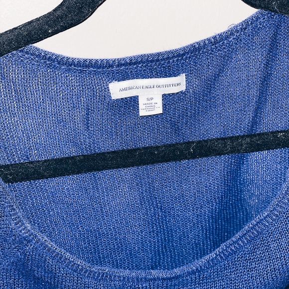 Blue Thin AE Cropped Sweater - Picture 3 of 3